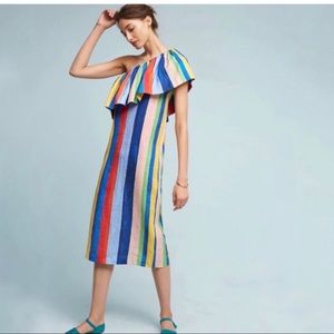 Mara Hoffman Rainbow Watercolor Stripe Linen Dress